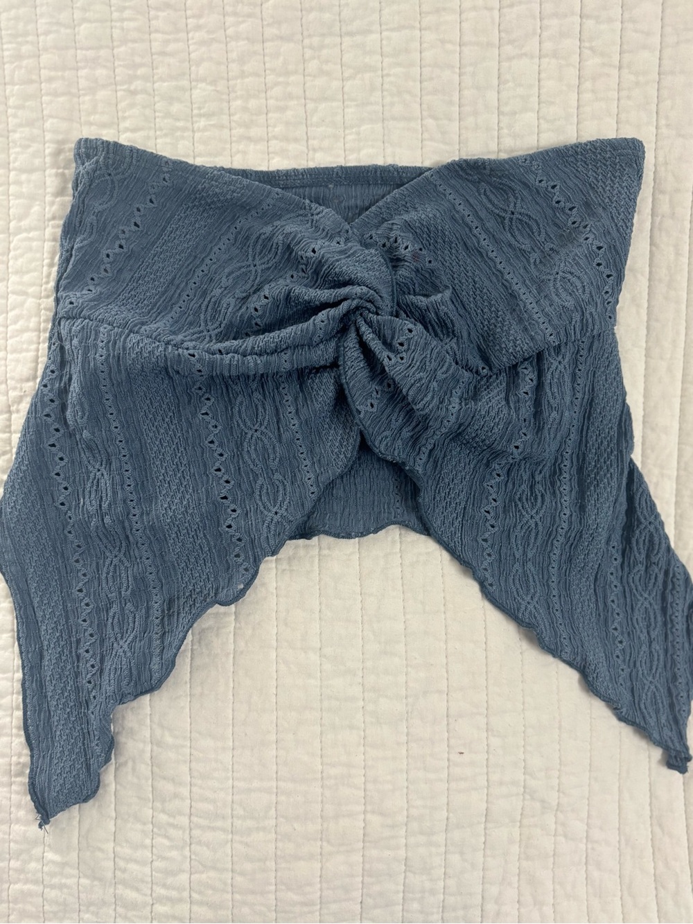 SHEIN Slate Blue Strapless Knit Crop Top
